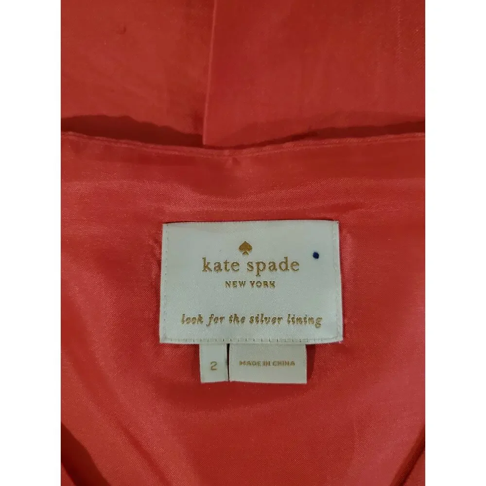 Kate Spade Mina All That Glitters Silk Bow Sheath Dress Size 2 Strawberry Pink